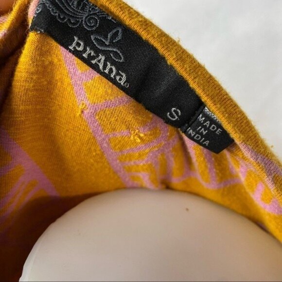 Prana Bon Vivante T-Shirt Dress Pink & Orange Geometric Print With Pockets - Picture 3 of 13